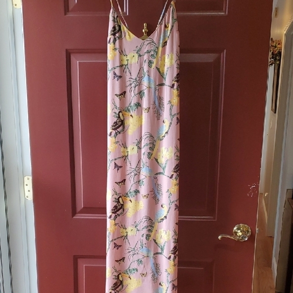 Reformation Toucan Tropical Floral Pink Midi Dress Small - Picture 1 of 8